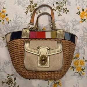 Coach Basket Weave Multicolored Purse